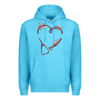 Ocean Blue custom heart stethoscope Premium Hoodie - MaliasSmallBusiness