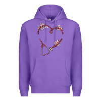 Purple custom heart stethoscope Premium Hoodie - MaliasSmallBusiness