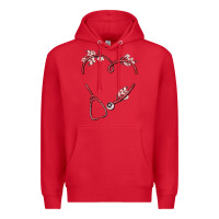 Red custom heart stethoscope Premium Hoodie - MaliasSmallBusiness