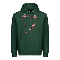 Sports Green custom heart stethoscope Premium Hoodie - MaliasSmallBusiness