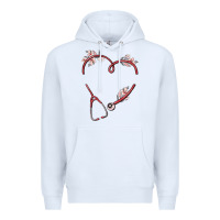 White custom heart stethoscope Premium Hoodie - MaliasSmallBusiness