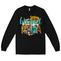 Black blessed nana with sunflowers Long Sleeve Tee - texasbilliewilder