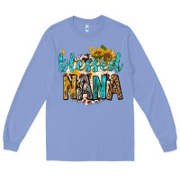 Colony Blue blessed nana with sunflowers Long Sleeve Tee - texasbilliewilder