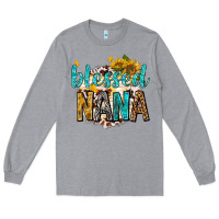 Heather Grey blessed nana with sunflowers Long Sleeve Tee - texasbilliewilder