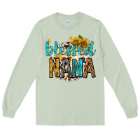Matcha blessed nana with sunflowers Long Sleeve Tee - texasbilliewilder