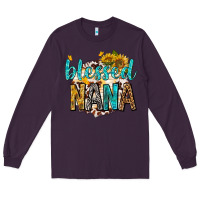Plum blessed nana with sunflowers Long Sleeve Tee - texasbilliewilder