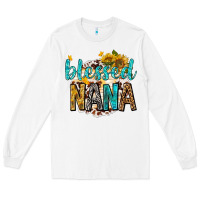 White blessed nana with sunflowers Long Sleeve Tee - texasbilliewilder