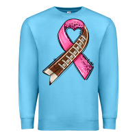 Ocean Blue breast cancer sport ribbons Premium Sweatshirt - AdoDesignShop
