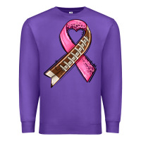 Purple breast cancer sport ribbons Premium Sweatshirt - AdoDesignShop