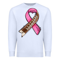 White breast cancer sport ribbons Premium Sweatshirt - AdoDesignShop