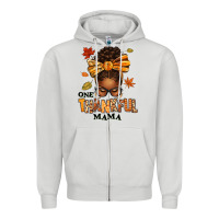 Dove Grey one thankful mama afro messy bun Zipper Hoodie - texasbilliewilder