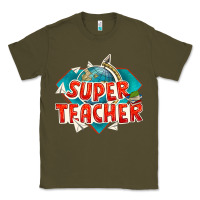 Army Green super teacher Classic Tee - texasbilliewilder