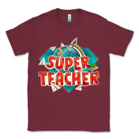 Burgundy super teacher Classic Tee - texasbilliewilder