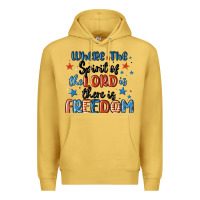 Antique Gold where the spirit of the lord is there is freedom Premium Hoodie - MaliasSmallBusiness