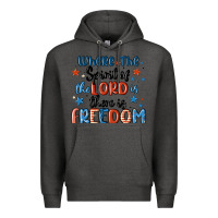 Charcoal Heather where the spirit of the lord is there is freedom Premium Hoodie - MaliasSmallBusiness