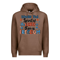 Chestnut where the spirit of the lord is there is freedom Premium Hoodie - MaliasSmallBusiness