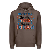 Coffee where the spirit of the lord is there is freedom Premium Hoodie - MaliasSmallBusiness