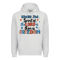 Dove Grey where the spirit of the lord is there is freedom Premium Hoodie - MaliasSmallBusiness