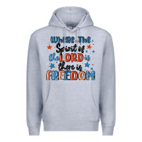 Heather Grey where the spirit of the lord is there is freedom Premium Hoodie - MaliasSmallBusiness