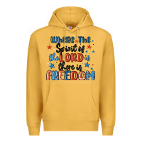 Mustard where the spirit of the lord is there is freedom Premium Hoodie - MaliasSmallBusiness