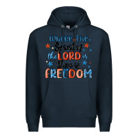 Navy where the spirit of the lord is there is freedom Premium Hoodie - MaliasSmallBusiness