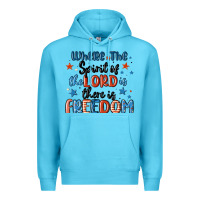 Ocean Blue where the spirit of the lord is there is freedom Premium Hoodie - MaliasSmallBusiness
