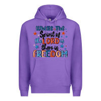 Purple where the spirit of the lord is there is freedom Premium Hoodie - MaliasSmallBusiness