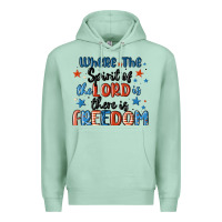 Seafoam where the spirit of the lord is there is freedom Premium Hoodie - MaliasSmallBusiness