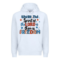 White where the spirit of the lord is there is freedom Premium Hoodie - MaliasSmallBusiness