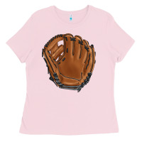 Bubblegum Pink baseball glove Ladies Tee - BarkalooDesign