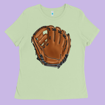 Baseball Glove Ladies Tee Designed By Barkaloodesign