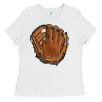 White baseball glove Ladies Tee - BarkalooDesign
