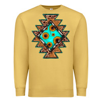 Antique Gold aztec leopard turquoise sunflower Premium Sweatshirt - JahusDesignShop