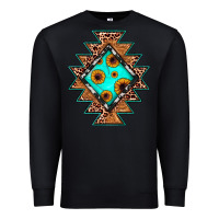 Black aztec leopard turquoise sunflower Premium Sweatshirt - JahusDesignShop