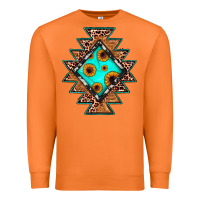 Carrot aztec leopard turquoise sunflower Premium Sweatshirt - JahusDesignShop