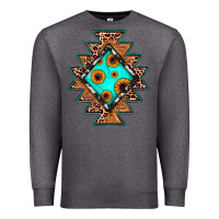 Charcoal Heather aztec leopard turquoise sunflower Premium Sweatshirt - JahusDesignShop