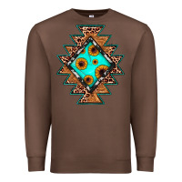Chestnut aztec leopard turquoise sunflower Premium Sweatshirt - JahusDesignShop
