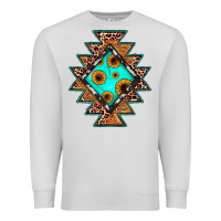 Dove Grey aztec leopard turquoise sunflower Premium Sweatshirt - JahusDesignShop