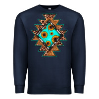 Navy aztec leopard turquoise sunflower Premium Sweatshirt - JahusDesignShop