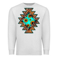 Oatmeal Heather aztec leopard turquoise sunflower Premium Sweatshirt - JahusDesignShop