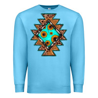 Ocean Blue aztec leopard turquoise sunflower Premium Sweatshirt - JahusDesignShop