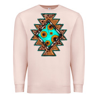 Pale Pink aztec leopard turquoise sunflower Premium Sweatshirt - JahusDesignShop