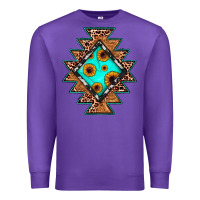 Purple aztec leopard turquoise sunflower Premium Sweatshirt - JahusDesignShop