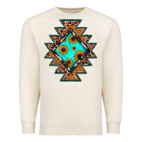 Sandshell aztec leopard turquoise sunflower Premium Sweatshirt - JahusDesignShop
