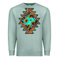 Seafoam aztec leopard turquoise sunflower Premium Sweatshirt - JahusDesignShop