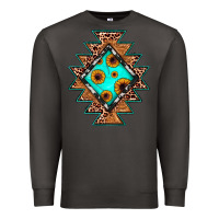 Smoke aztec leopard turquoise sunflower Premium Sweatshirt - JahusDesignShop