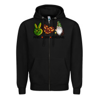 Black peace love gnomes christmas Zipper Hoodie - RanaPortraitStore