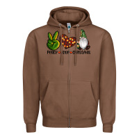 Chestnut peace love gnomes christmas Zipper Hoodie - RanaPortraitStore