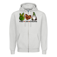 Dove Grey peace love gnomes christmas Zipper Hoodie - RanaPortraitStore