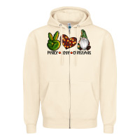 Sandshell peace love gnomes christmas Zipper Hoodie - RanaPortraitStore